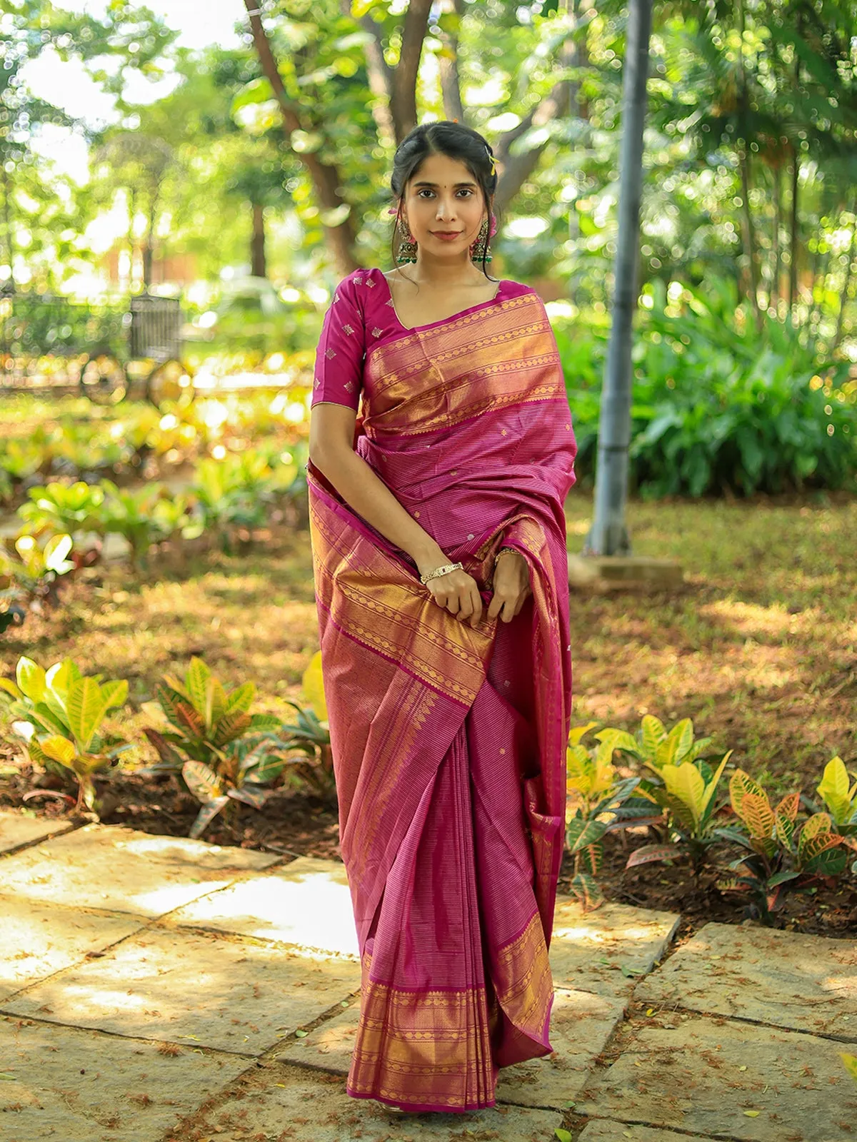 Classic Temple Border Kanchipuram Saree